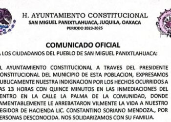 Exigen autoridades municipales justicia por el asesinato de regidor en San Miguel Panixtlahuaca