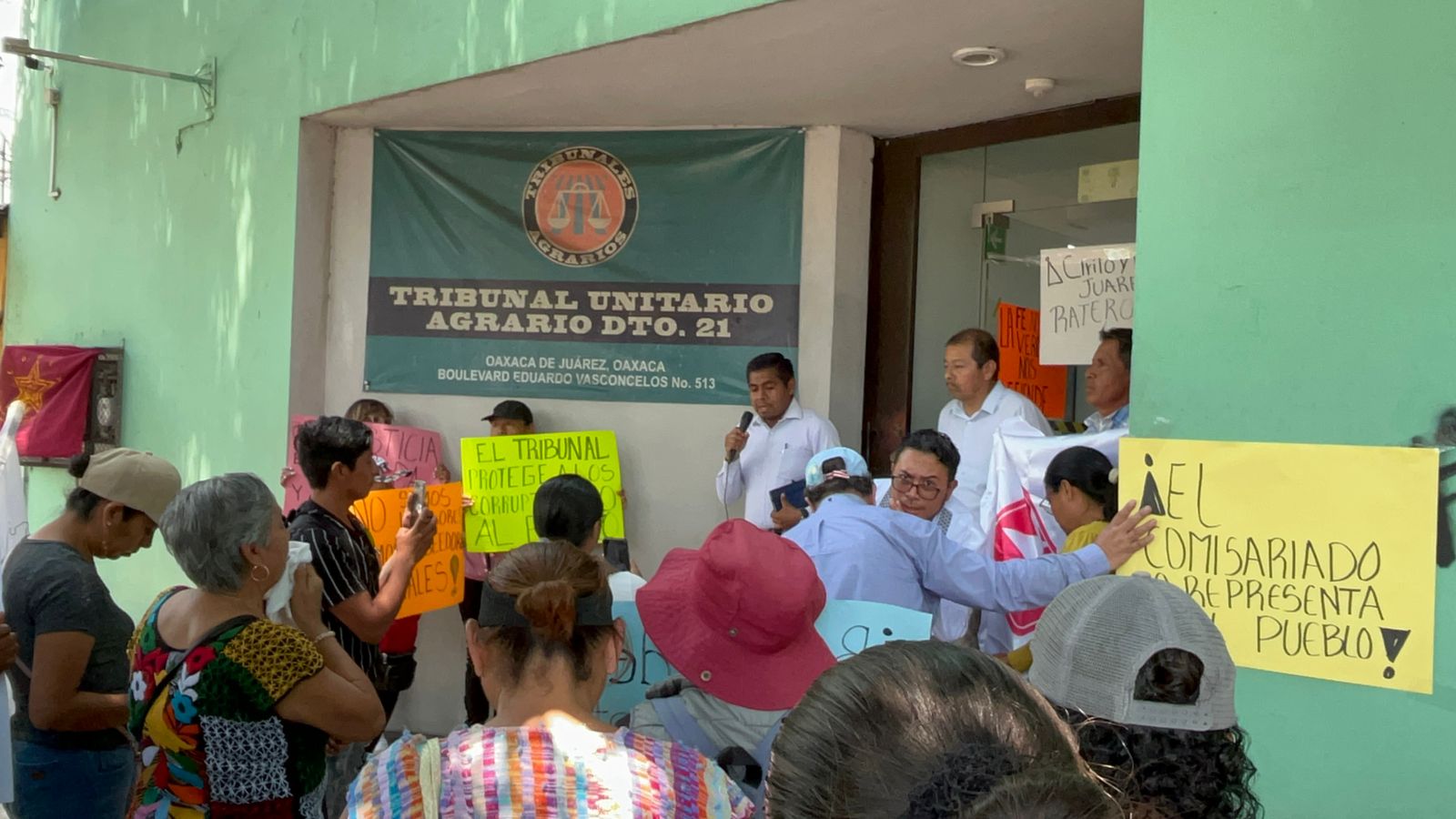 Protestan pobladores de Mitla; señalan colusión en Tribunal Agrario