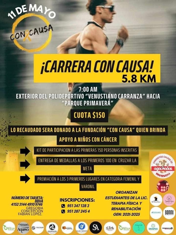 Participa en la Carrera con Causa y apoya a niñas y niños con cáncer