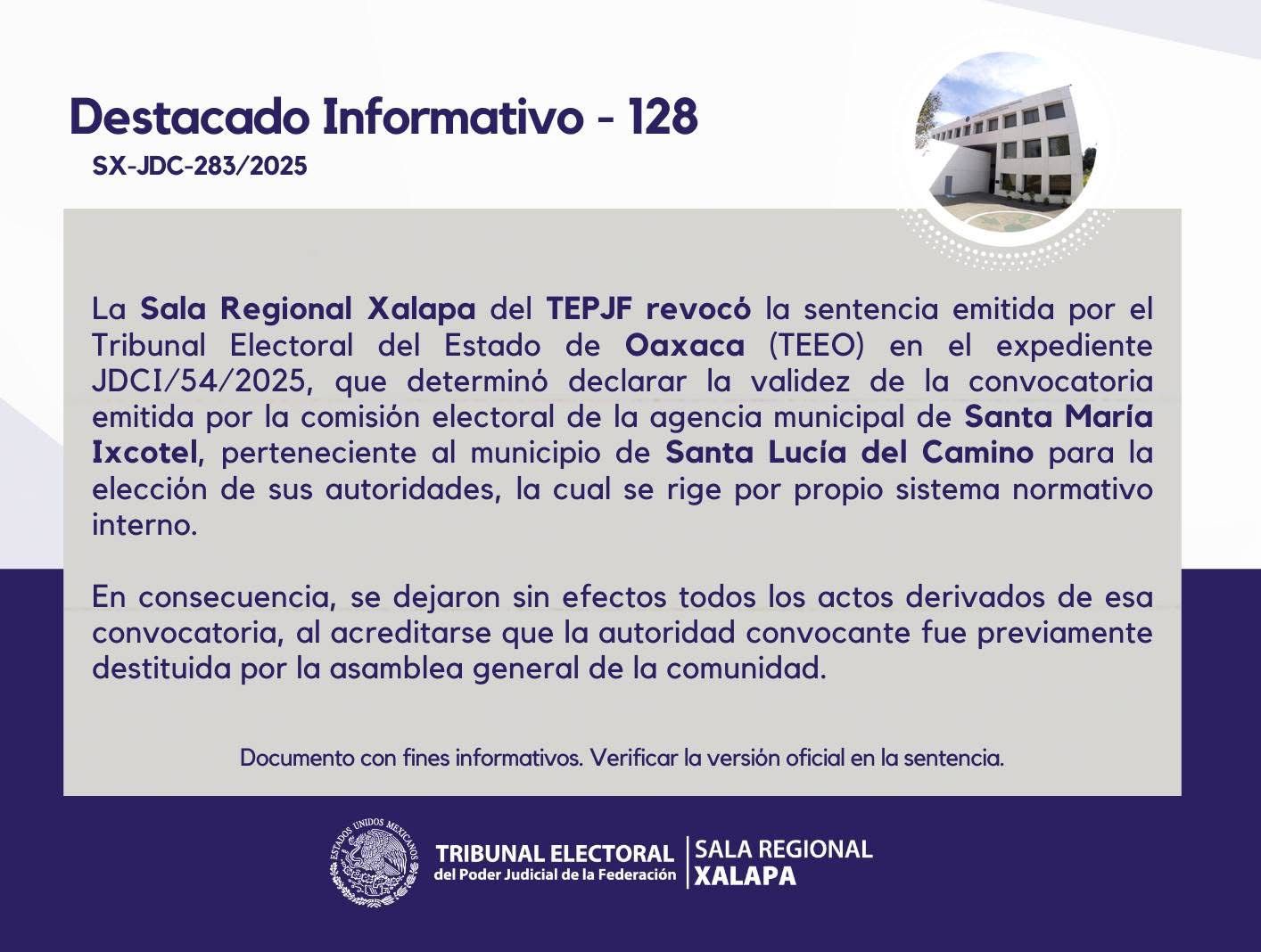 Anula Sala Regional Xalapa elección de agente en Santa María Ixcotel