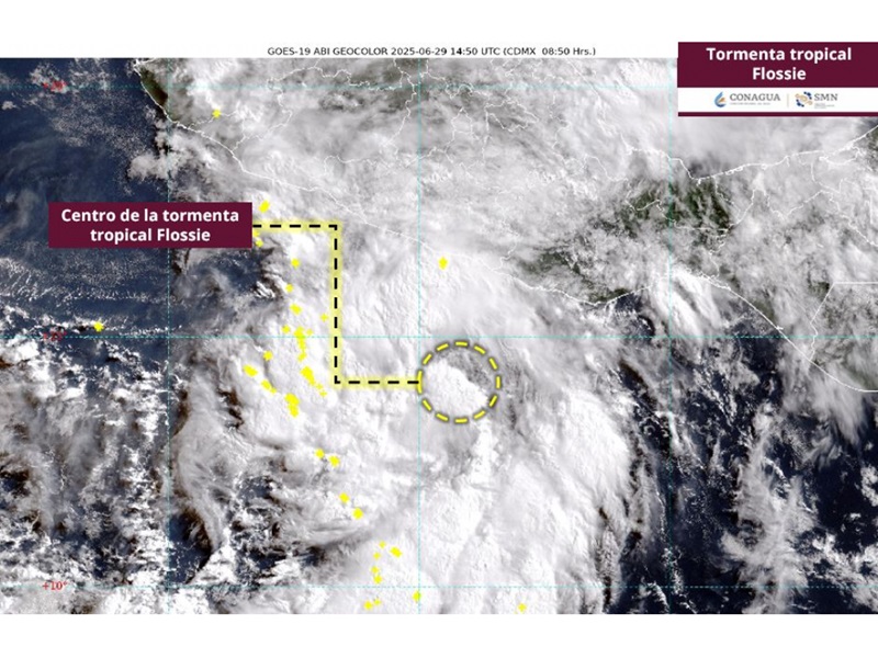 Depresión tropical Seis-E se intensifica a tormenta tropical “Flossie” y provoca afectaciones indirectas en Oaxaca