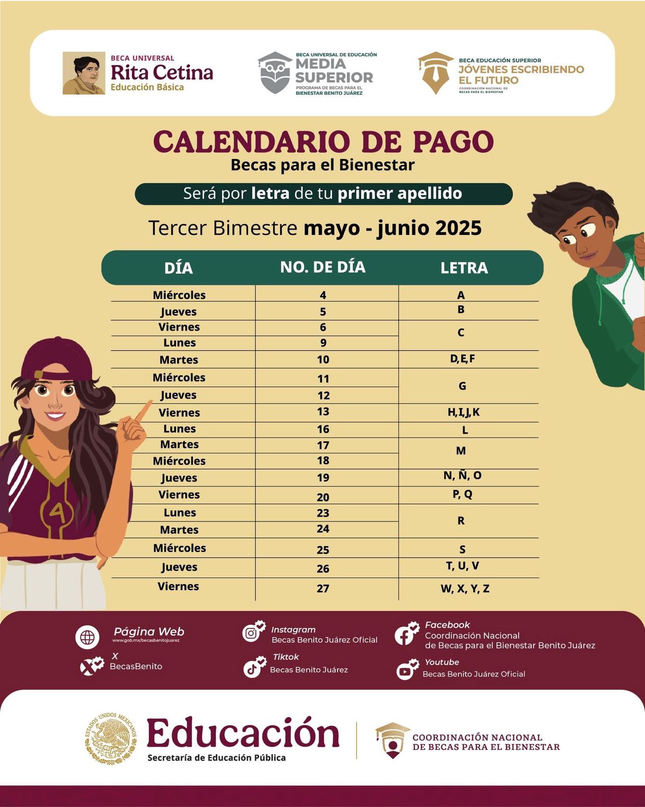 Anuncian calendario de pagos para becas educativas en Oaxaca