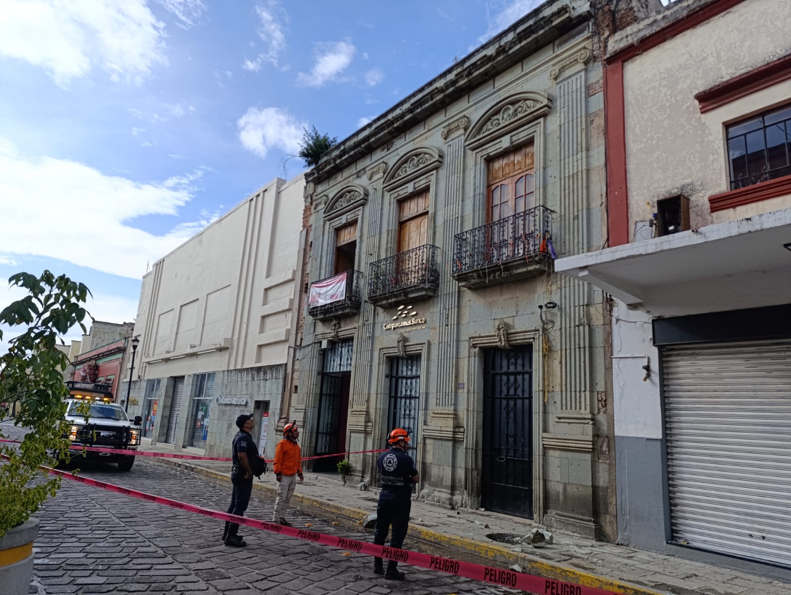 Atiende PCM desprendimiento de cantera en el Centro Histórico