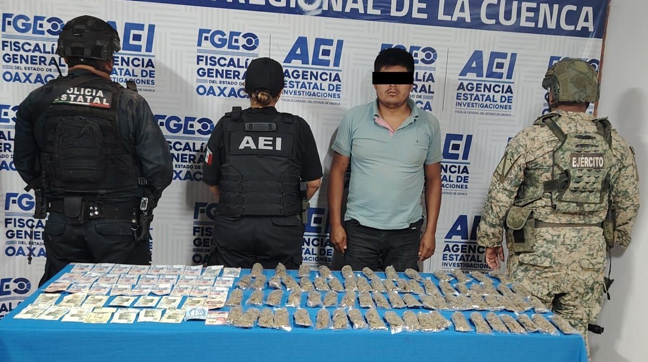 Ejecutan FGEO, DEFENSA y Policía Estatal cateo en la Cuenca: aseguran drogas, dinero en efectivo y detienen a una persona