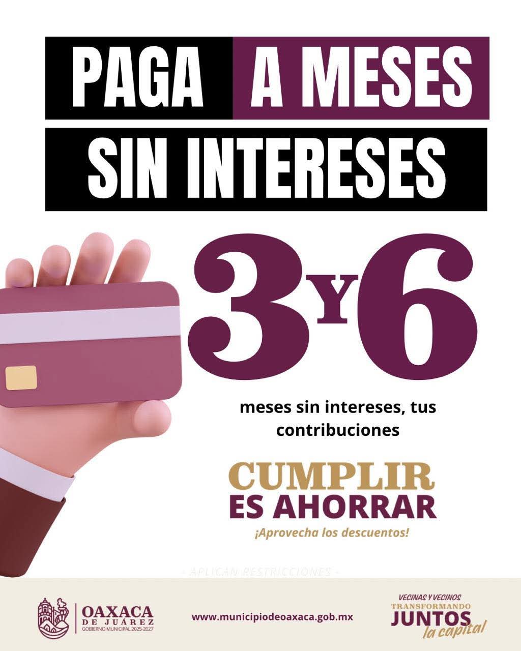 Mantiene Oaxaca de Juárez descuentos para liberación de vehículos y facilita pagos municipales a MSI