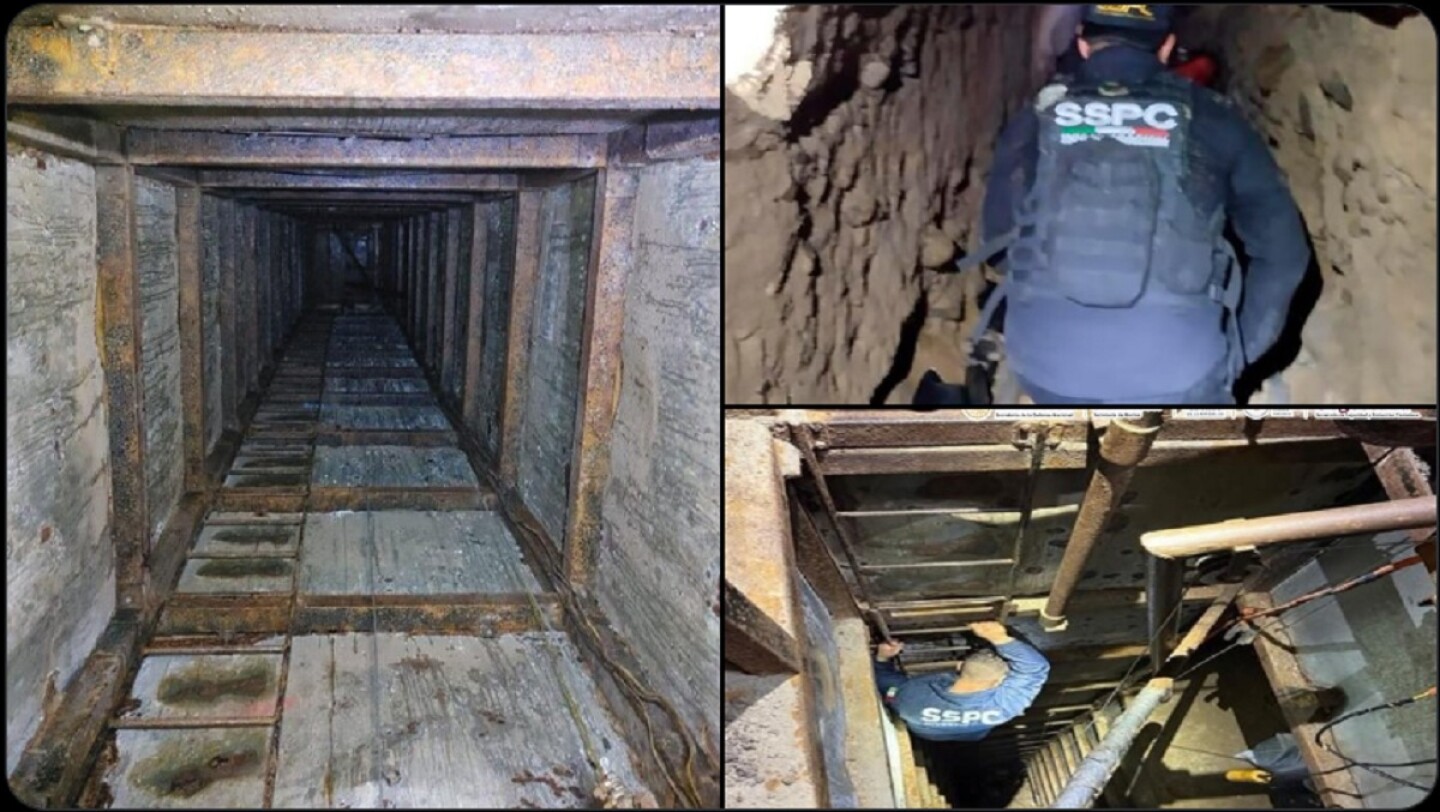 Descubren túnel de 600 metros en Tijuana para tráfico de drogas hacia EU