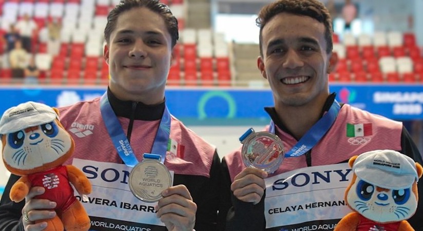 Brillan clavadistas mexicanos con cuatro platas en Mundial de Singapur