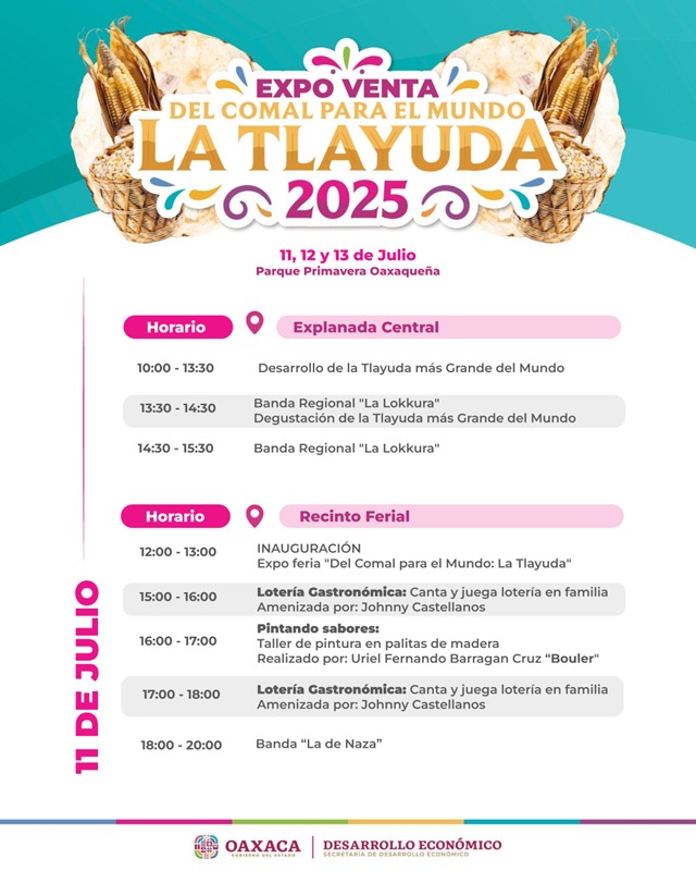 Oaxaca celebra su grandeza gastronómica con la Expo Venta “Del Comal para el Mundo. La Tlayuda 2025”