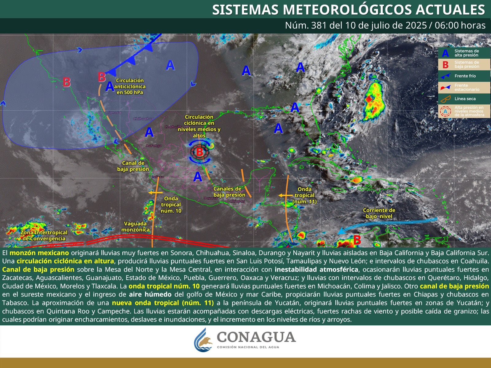 Pronostican lluvias intensas y tormentas eléctricas para este jueves