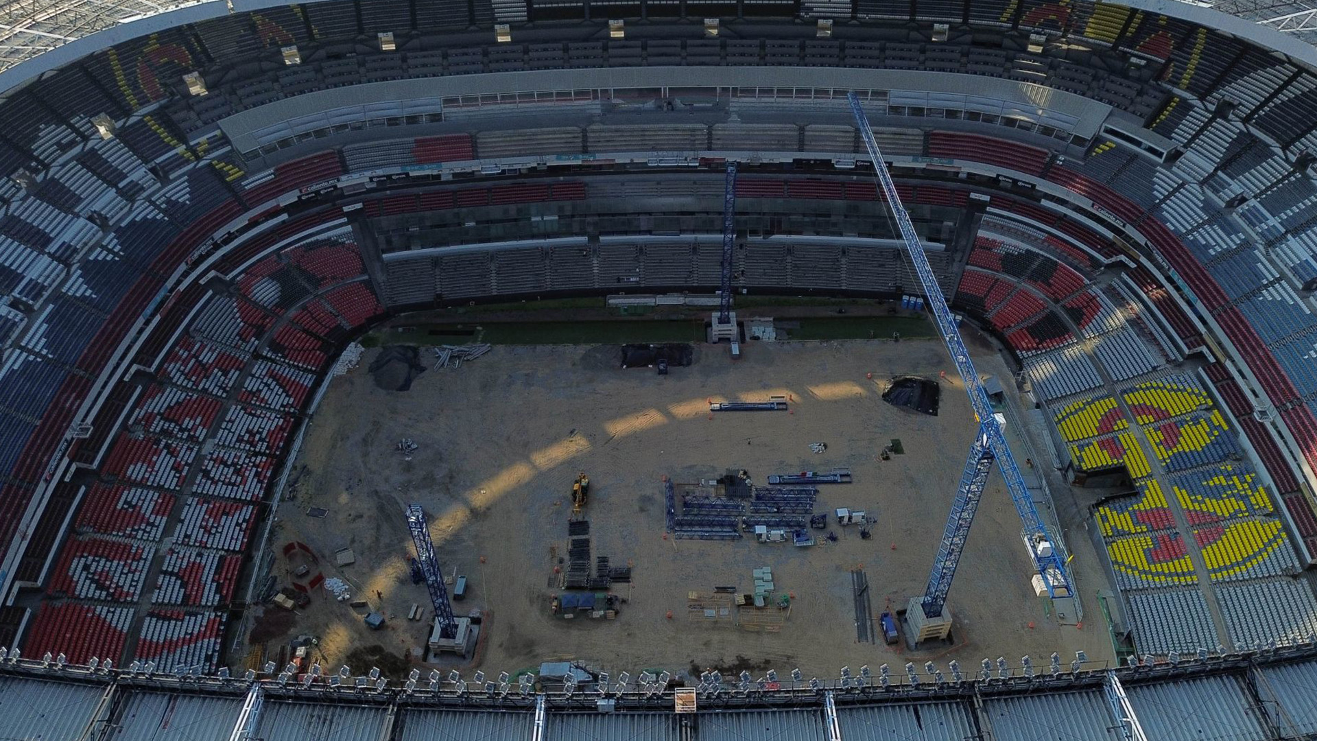 Revelan imágenes del atraso en remodelación del Estadio Azteca