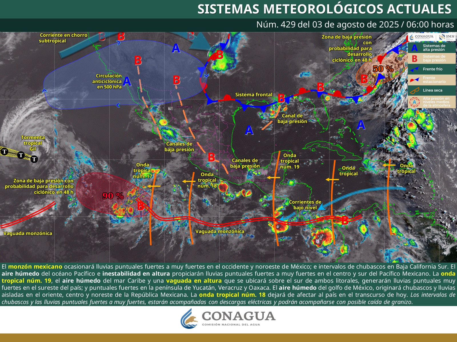 Persisten lluvias de intensidad variable en el estado