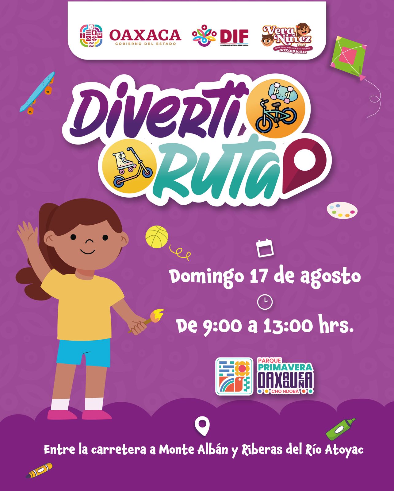 Invita DIF Oaxaca a la edición 41 de la Diverti Ruta en el Parque Primavera