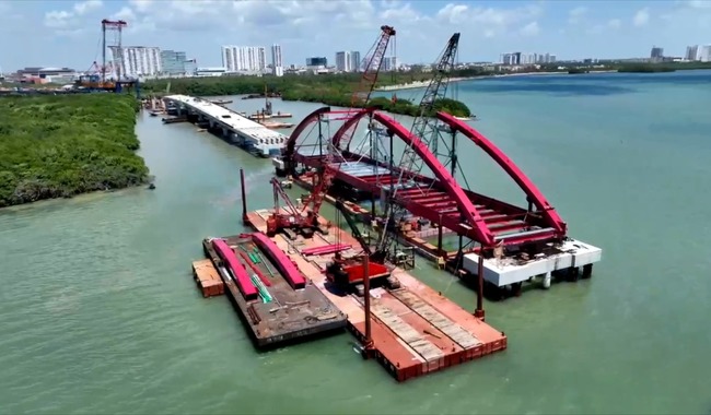 Avanza puente Nichupté al 85%, estará listo en diciembre de 2025