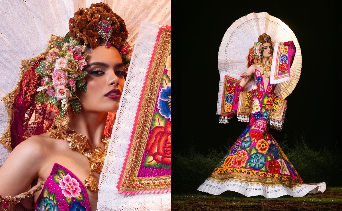Cautiva vestido zapoteco en certamen Miss Universo México