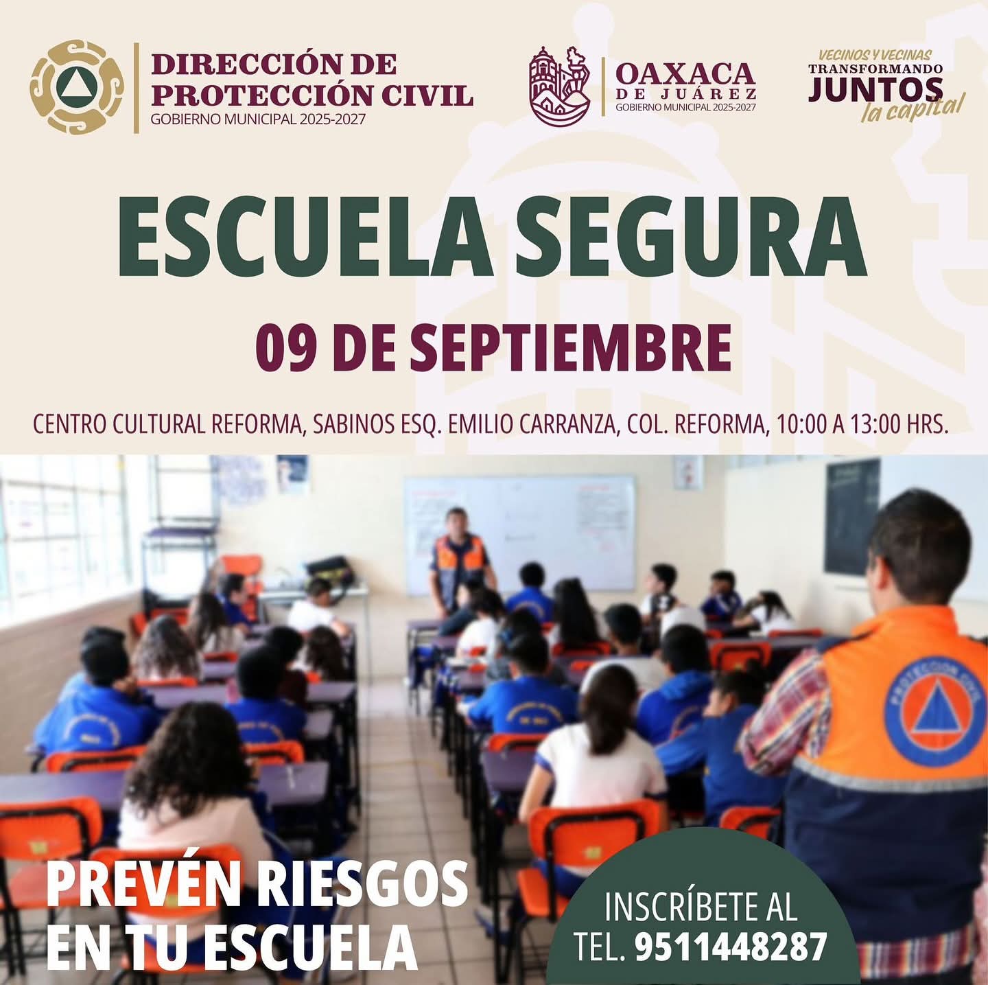 Gobierno Municipal convoca a la ciudadanía al Foro Escuela Segura para impulsar la cultura de la prevención