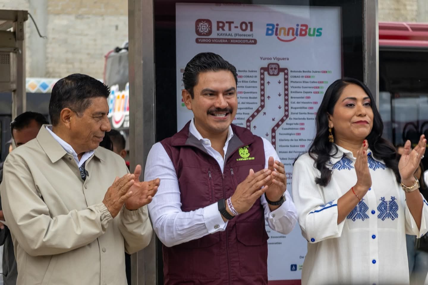 Inauguran ruta troncal Viguera–Xoxocotlán del BinniBus