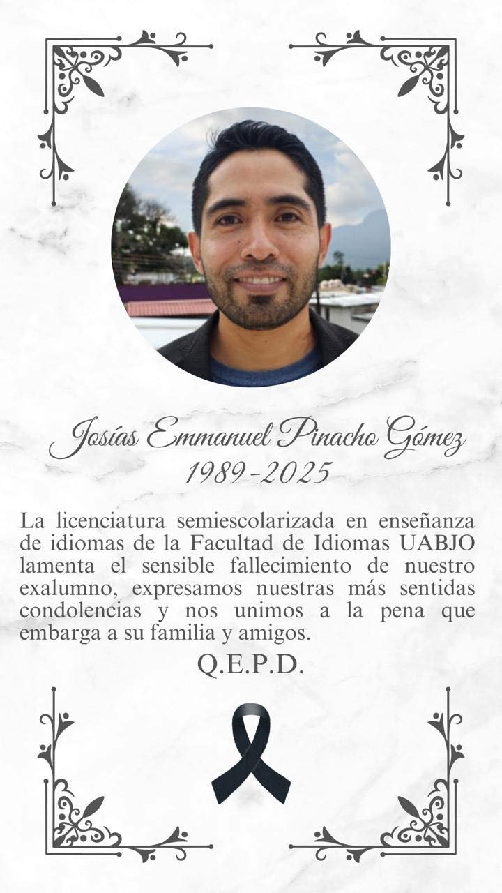 Lamenta UABJO muerte de ex alumno en trágico accidente en el Centro Histórico