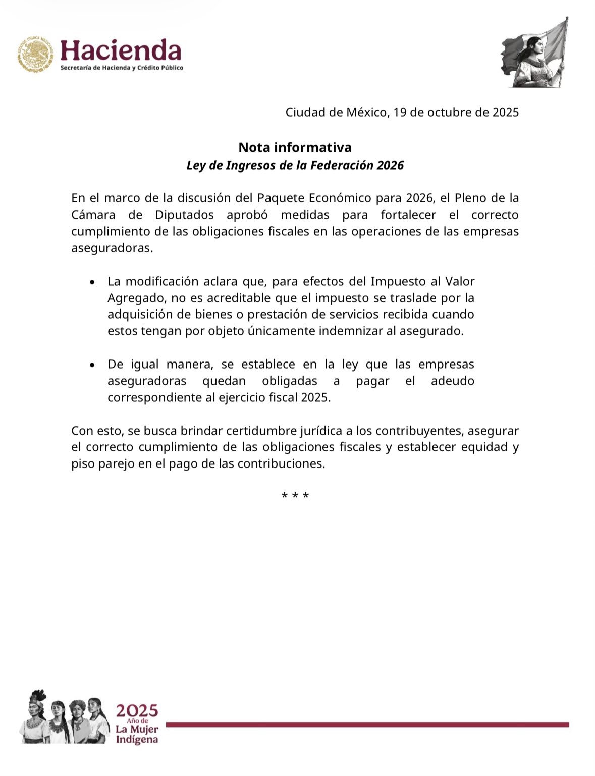 Hacienda exige a aseguradoras cubrir adeudos fiscales de 2025; buscan mayor equidad tributaria