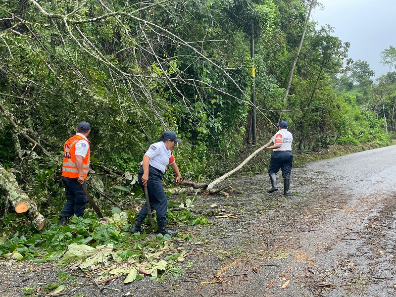 Activa Policía Vial Estatal Plan AVE ante afectaciones carreteras por lluvias en Oaxaca