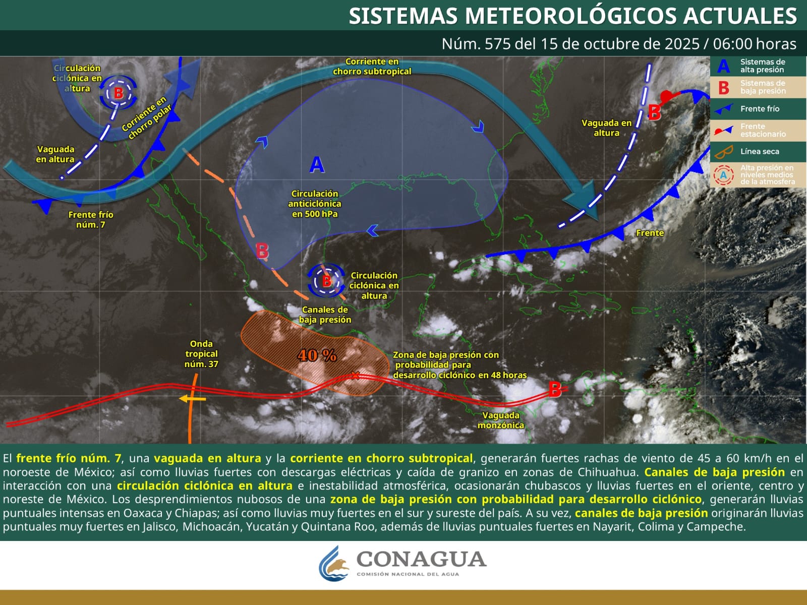 Prevén aumento de lluvias intensas en tres regiones de Oaxaca para este miércoles