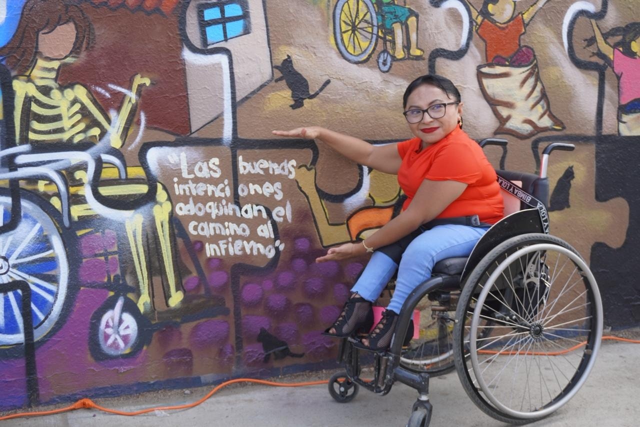Inspira mural en la UABJO la lucha de mujeres con discapacidad por la inclusión
