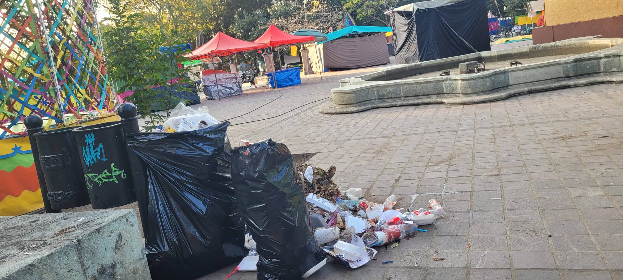 El fervor guadalupano deja contaminación y malos olores en el parque “El Llano”