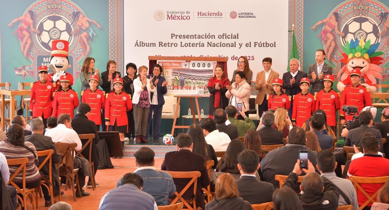 Presenta Lotería Nacional álbum retro conmemorativo del futbol mundialista