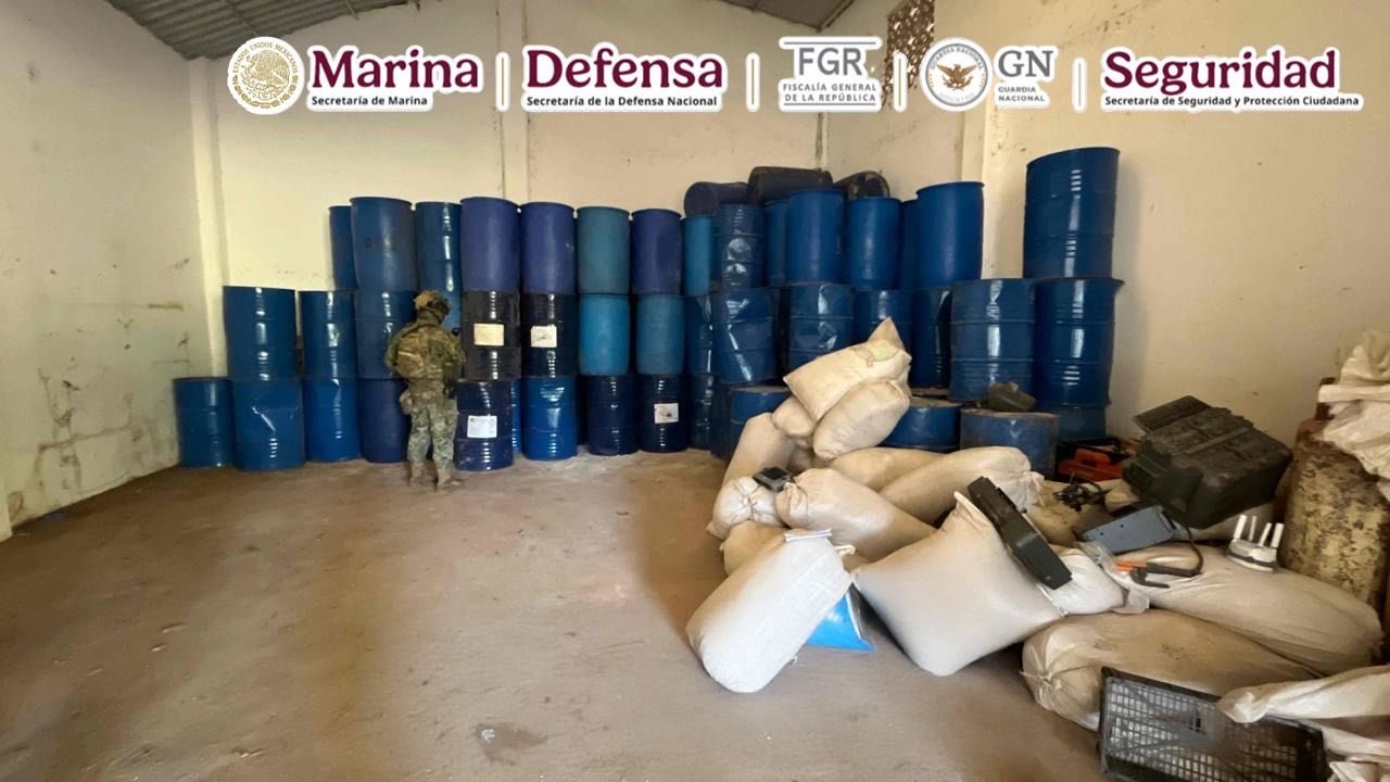 Inhabilita Marina campamento clandestino de drogas sintéticas en Guerrero