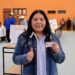 Emite su voto Tania Caballero en jornada de Revocación de Mandato en Oaxaca