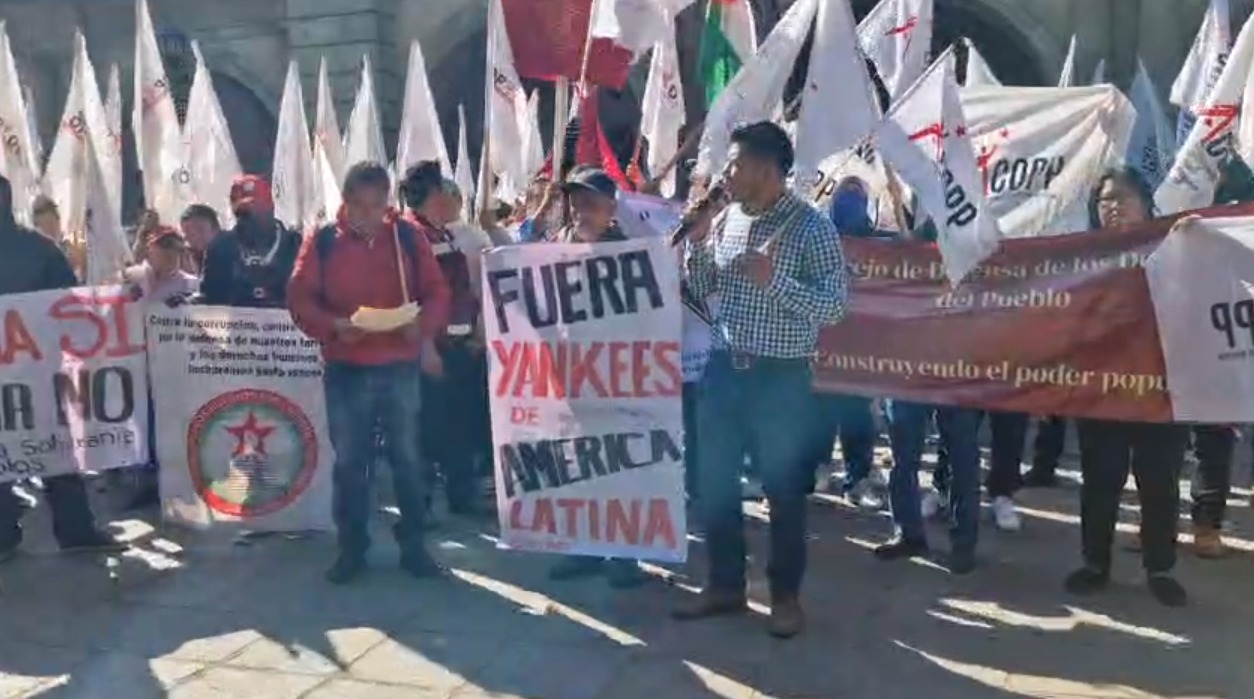 Protestan organizaciones indígenas en Oaxaca contra rezagos sociales y agresiones imperialistas