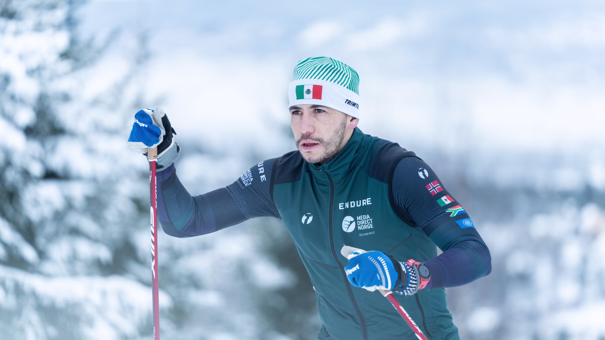 Allan Corona debuta en esquí de fondo olímpico representando a México