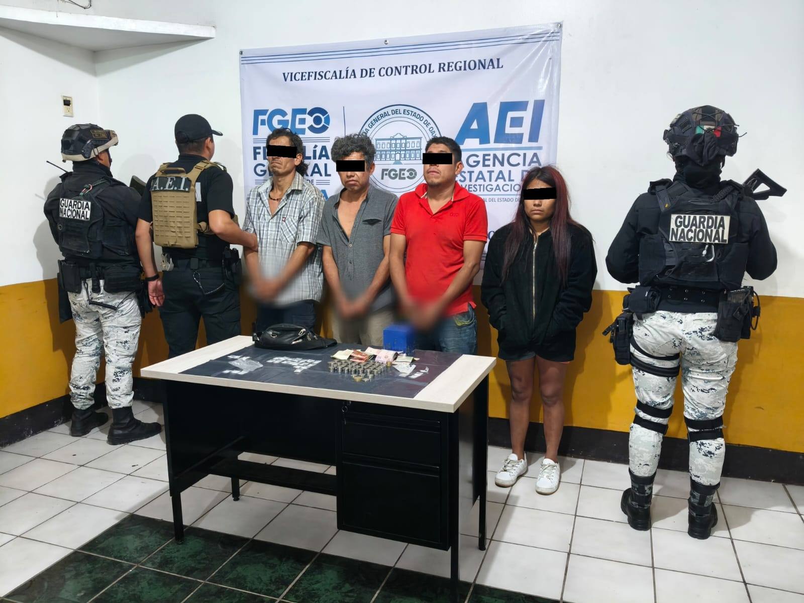 Obtiene FGEO vinculación a proceso y prisión preventiva contra cuatro personas detenidas en cateo por narcomenudeo en la Sierra de Flores Magón