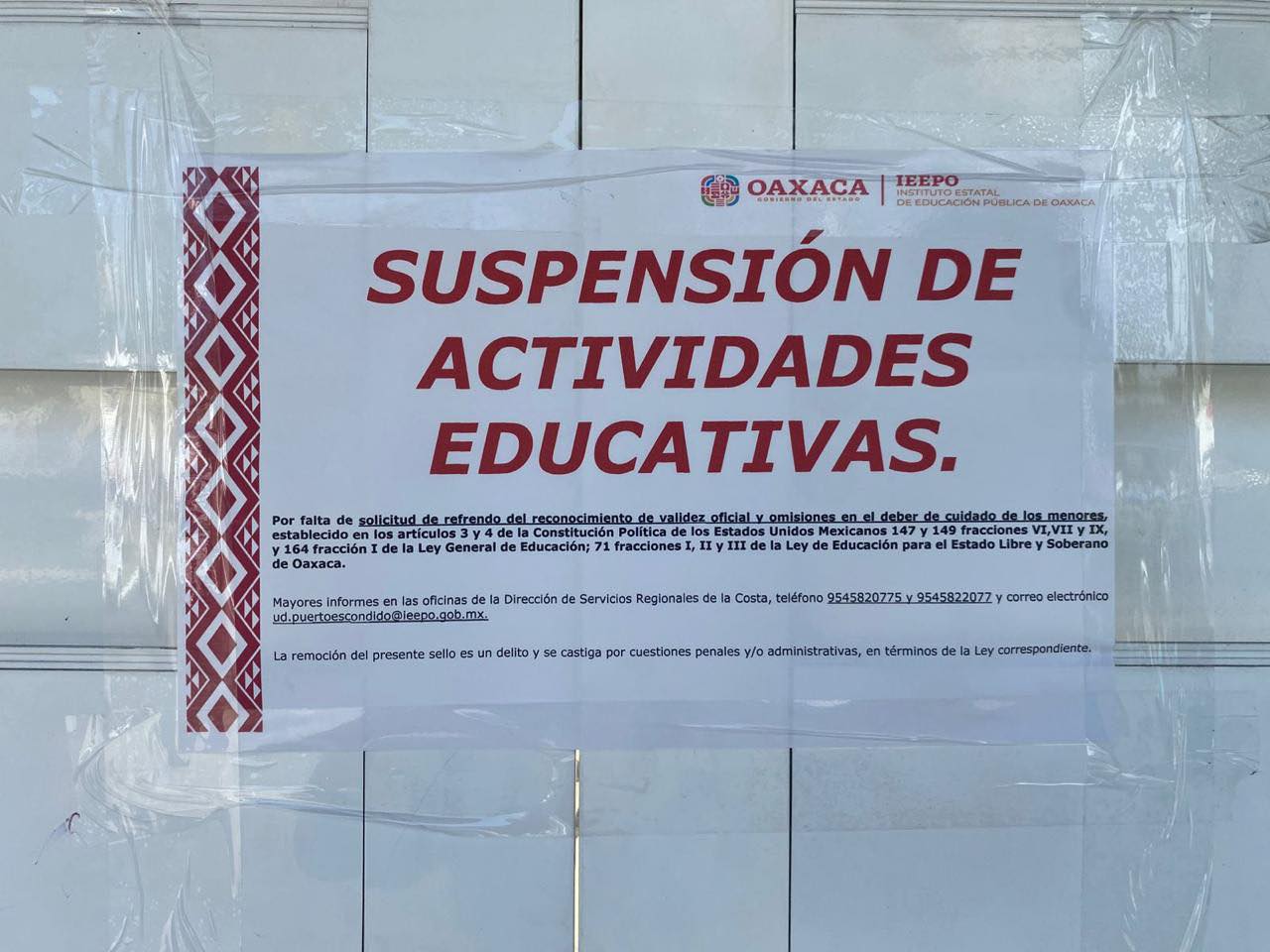 Suspende IEEPO actividades del Instituto México de Huatulco por irregularidades administrativas