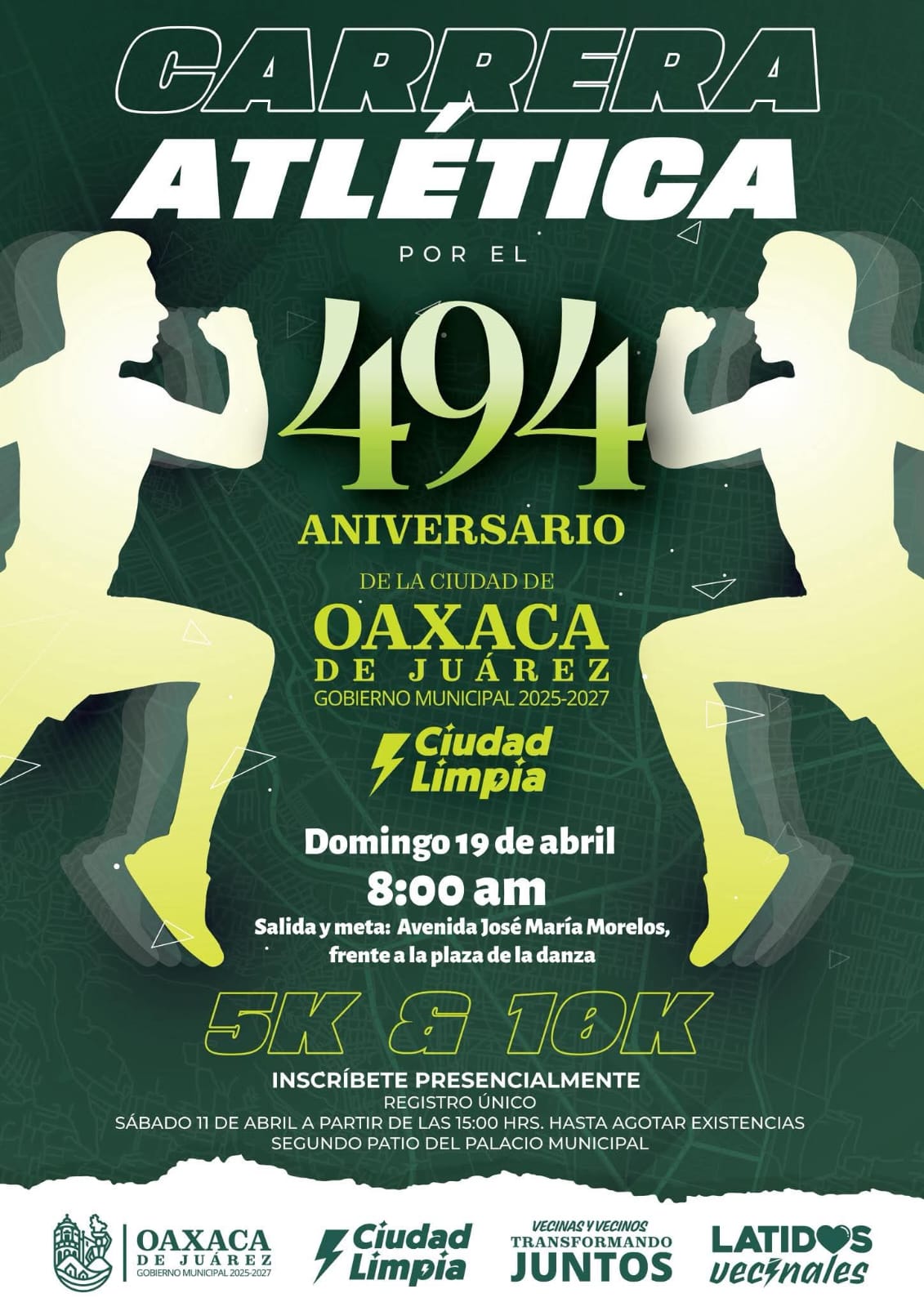 Invitan a carrera atlética por el 494 aniversario de Oaxaca de Juárez