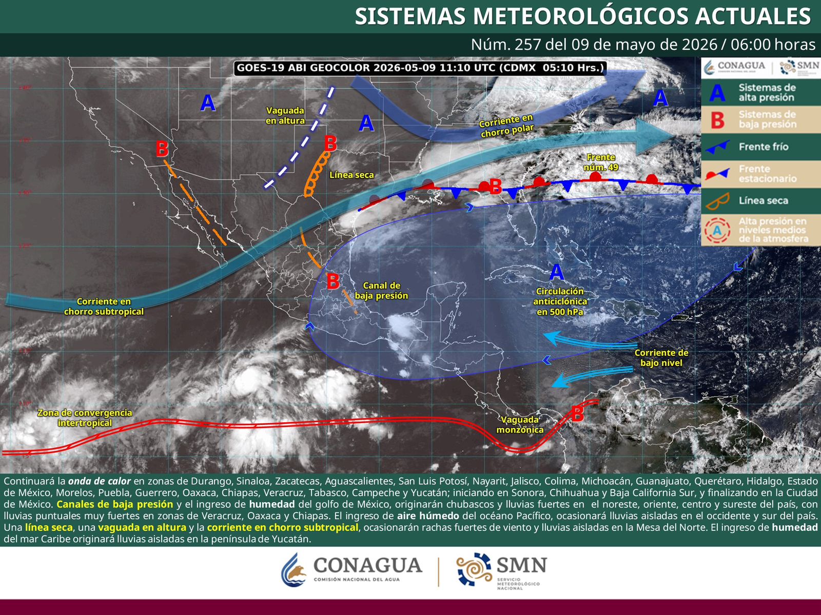 Ambiente inestable generará lluvias en diversas regiones  de Oaxaca