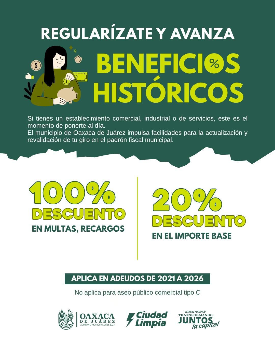 Oaxaca de Juárez impulsa incentivos fiscales para la regularización de contribuciones y trámites municipales