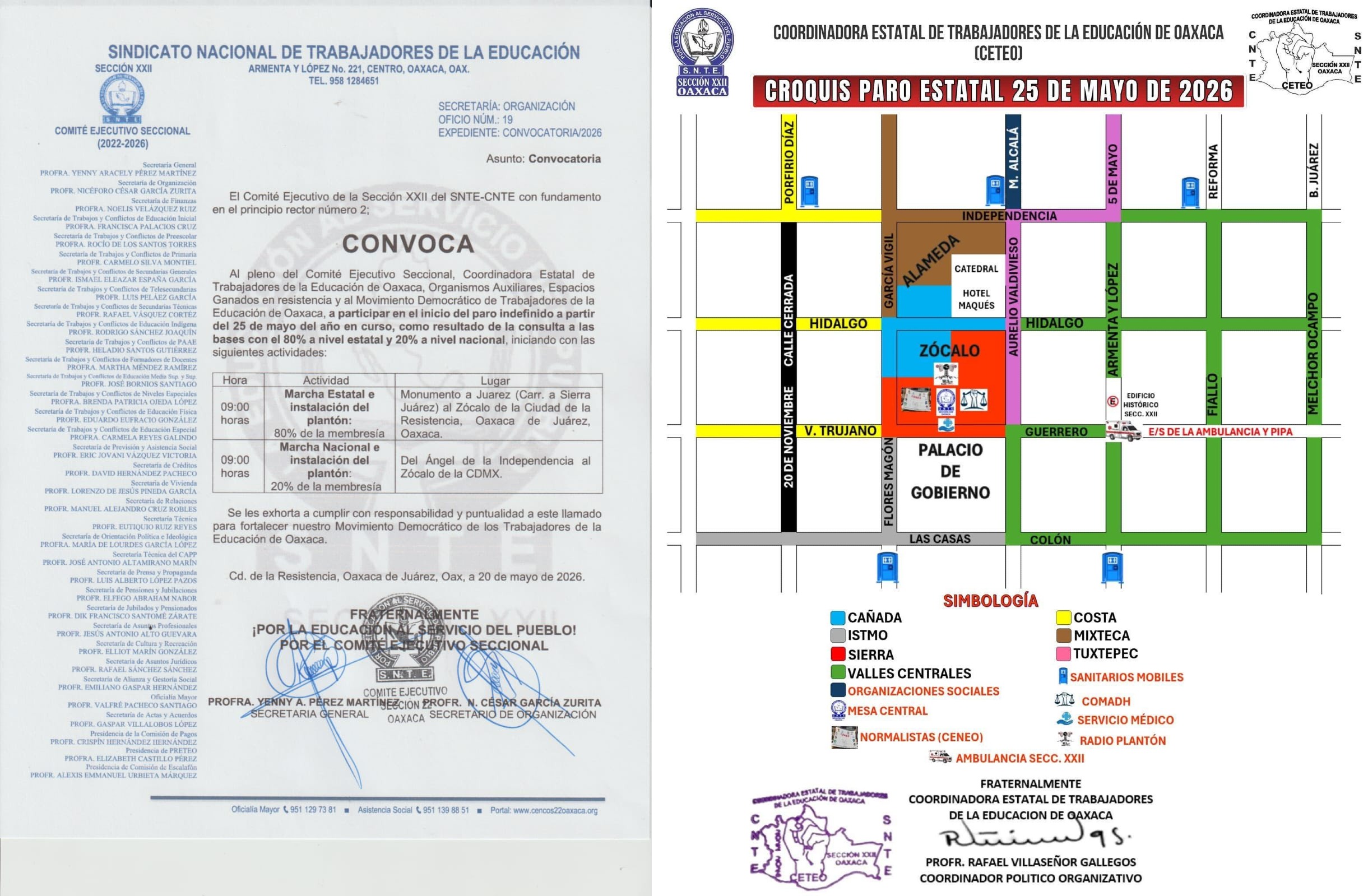 Maestros de la Sección XXII iniciarán paro indefinido y plantón en el Zócalo de Oaxaca el 25 de mayo
