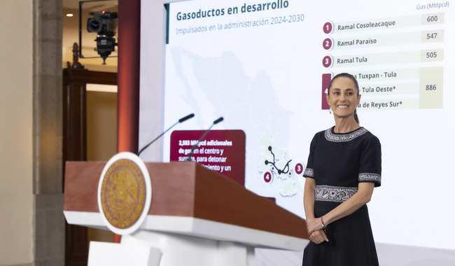Presidenta Claudia Sheinbaum presenta el plan de gasoductos para méxico con una inversión de más de 140 mil mdp hacia 2030