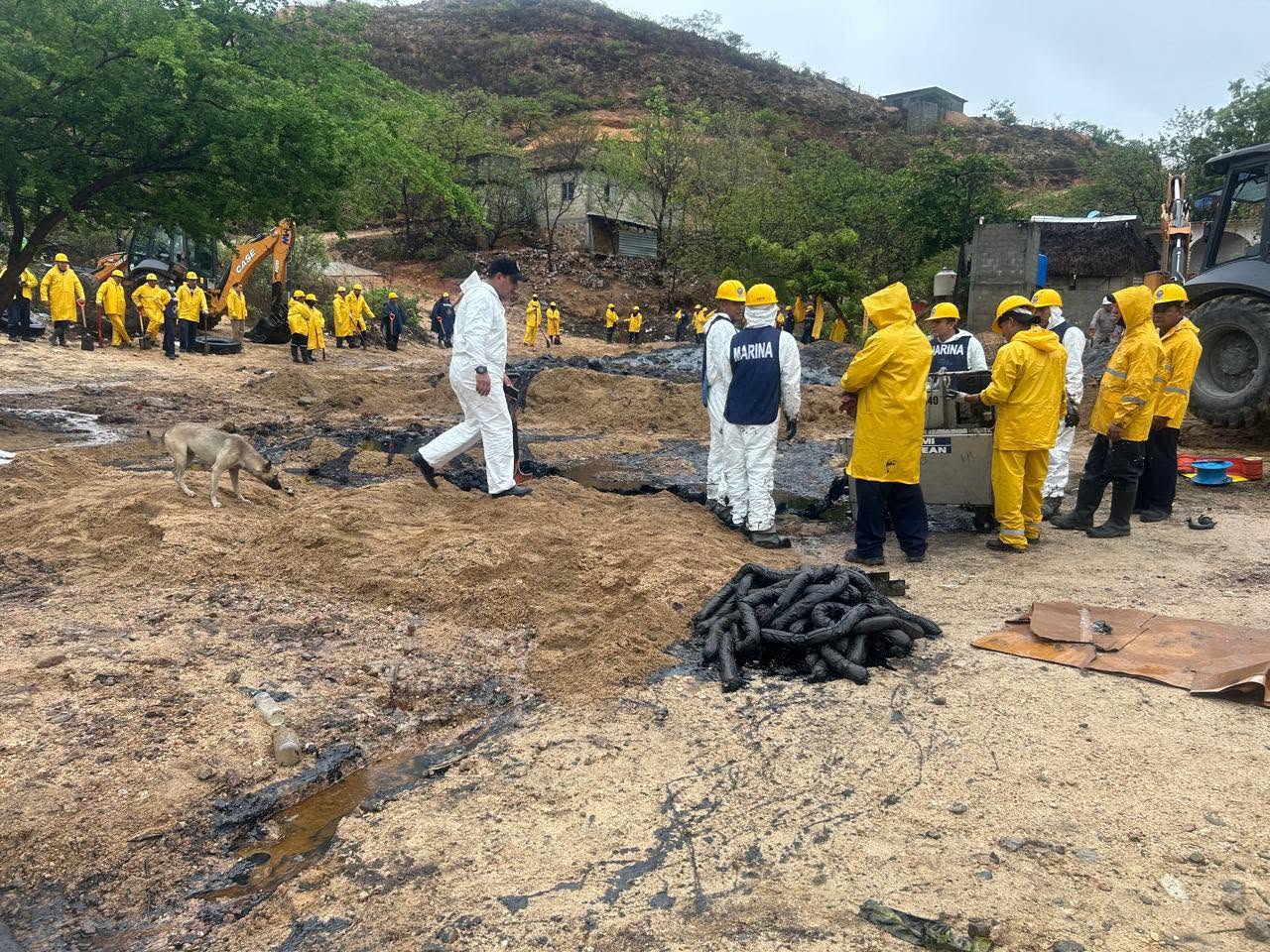 Se atiende nueva fuga de combustóleo en Salina Cruz; autoridades mantienen monitoreo permanente