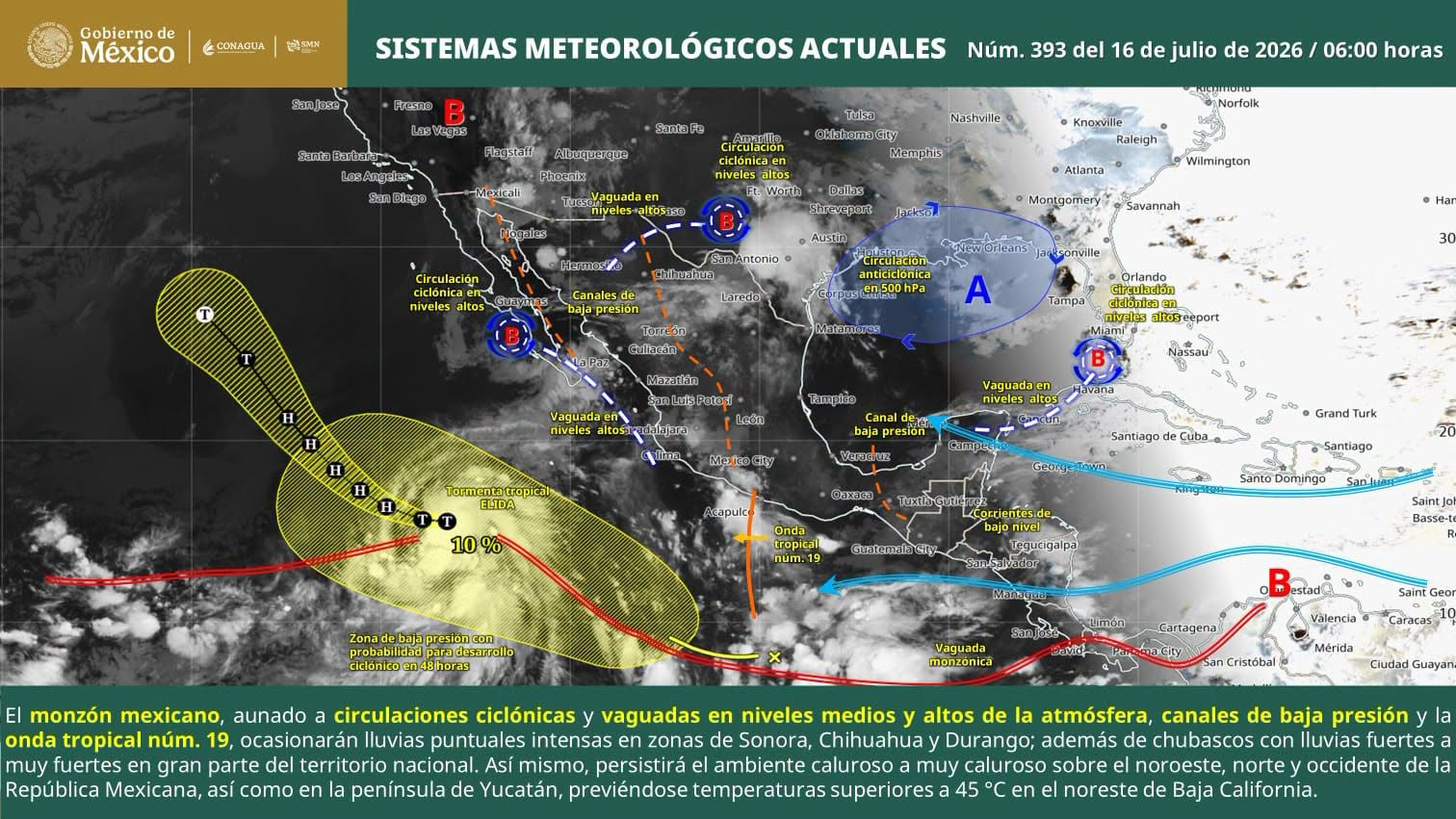 Persistirá el potencial de lluvias y oleaje elevado en Oaxaca