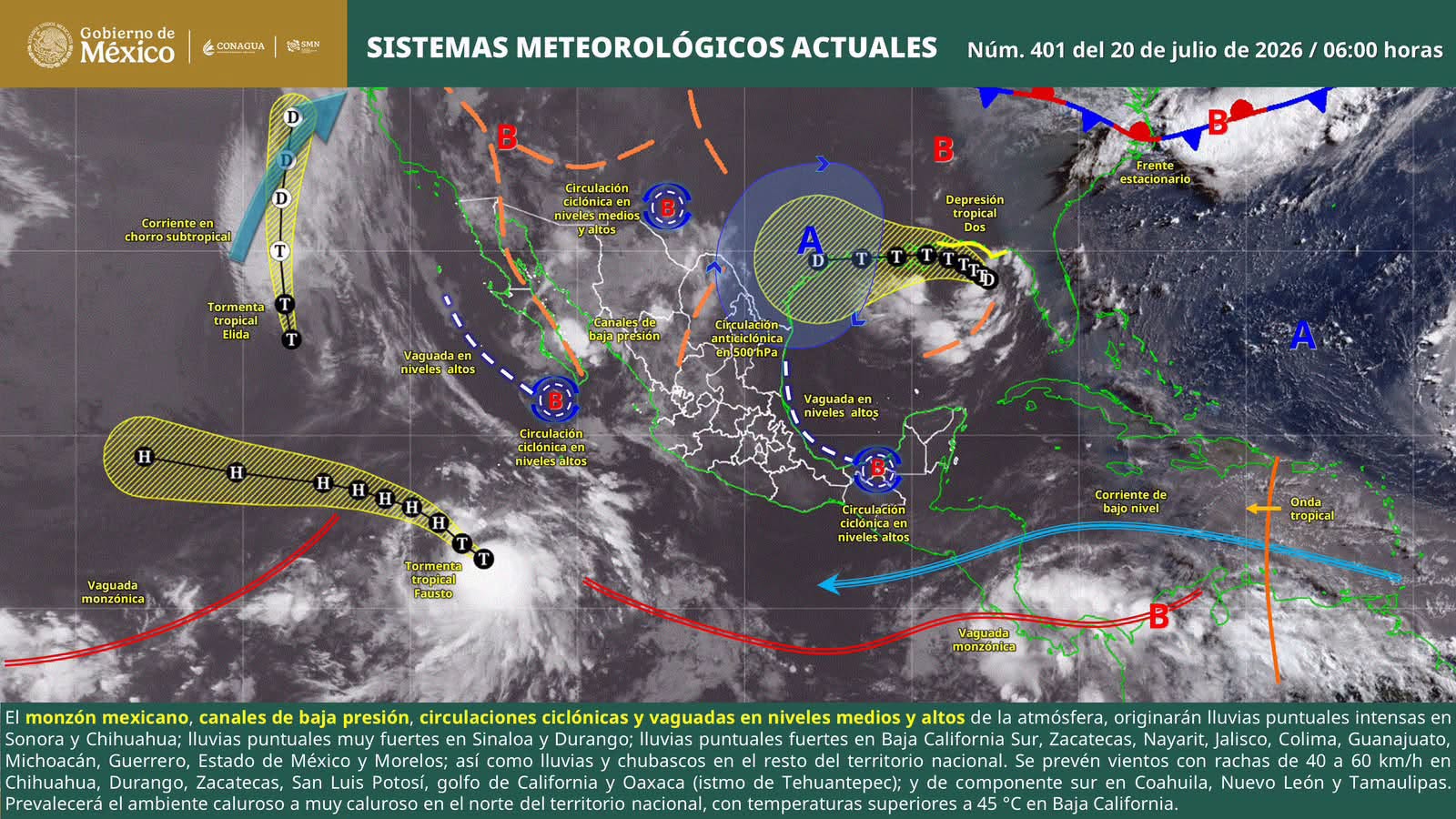 Este lunes pronostican lluvias aisladas y bochorno en Oaxaca