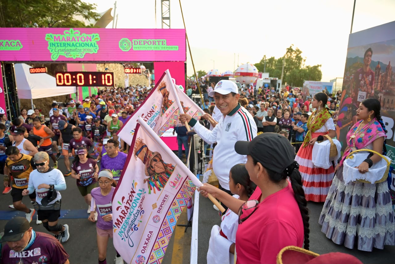 Más de 24 mil corredores participan en el Maratón Internacional Guelaguetza 2026